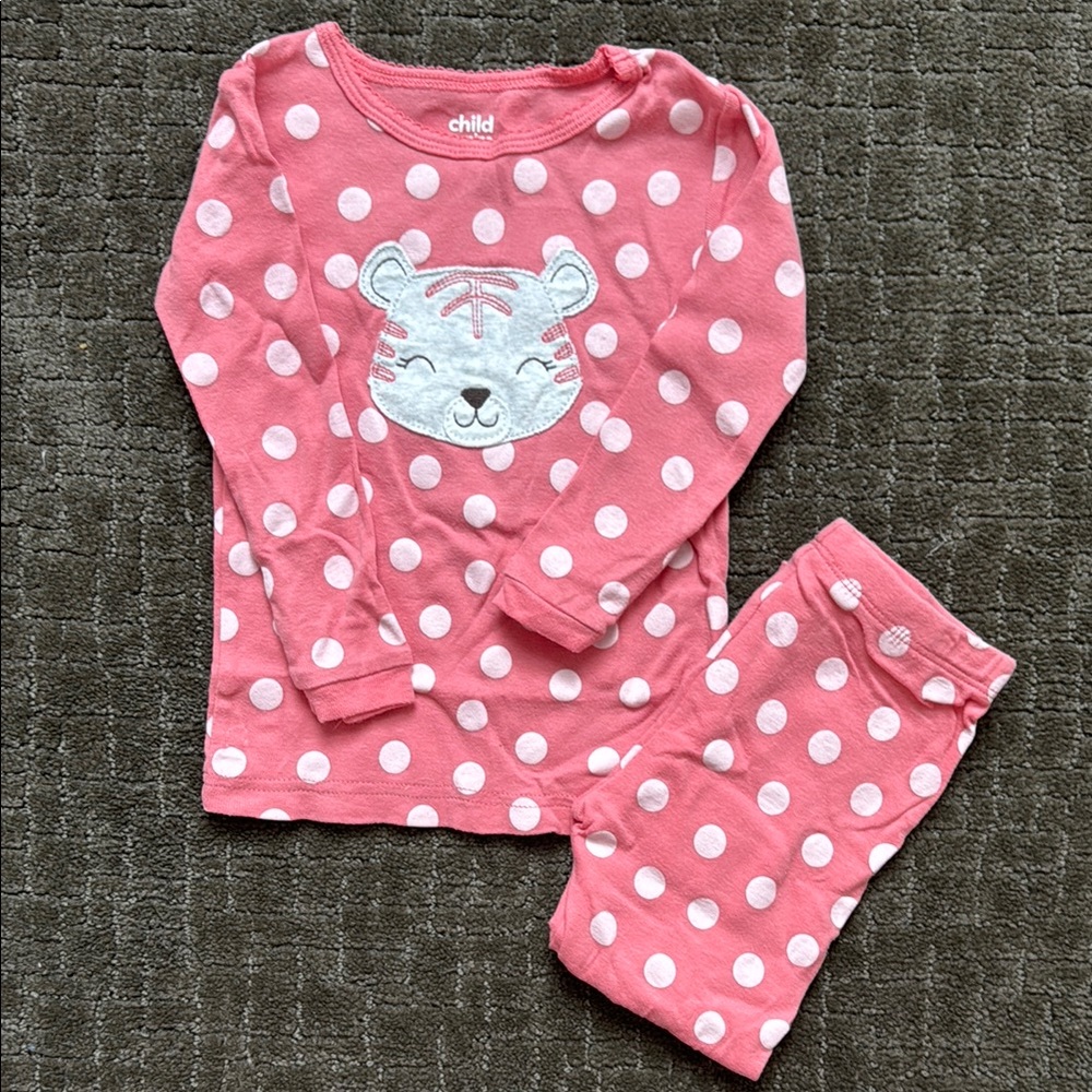 Carter's Pink and White Pajama Set with Playful Polka Dots